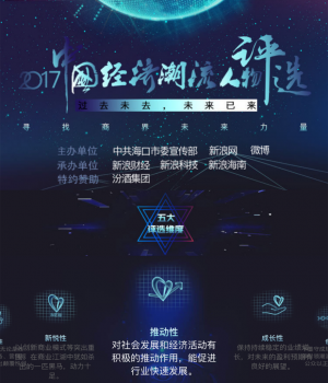 科技金融潛力巨大 簡理財張陽入圍2017中國經(jīng)濟潮流人物評選